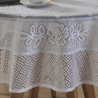 Toalha Mesa Redonda Renda Interlar Valência Branca 4 Lugares