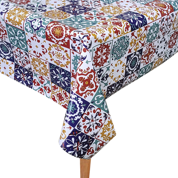 Toalha Mesa Térmica Impermeável Pvc Azulejo Color 1,40x3,00