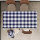 Toalha Mesa Térmica Impermeável Pvc Xadrez Azul Redonda 1,38