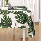 Toalha Mesa Verde Folhas Estampada Retangular 2,20m X 1,40m T