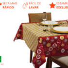 Toalha Para Mesa 6 Lugares Retangular Estampa Natalina Alegri