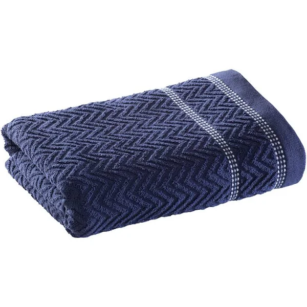 Toalha Rosto Jacquard Chevron 50x70 A  Marinho