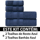 Toalhas Banhão E Rosto 100 Algodão Kit Com 4 Peças Karsten Un