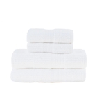 Toalhas Banho Rosto Buddemeyer Fio Canelado Kit 4 Pçs Branco