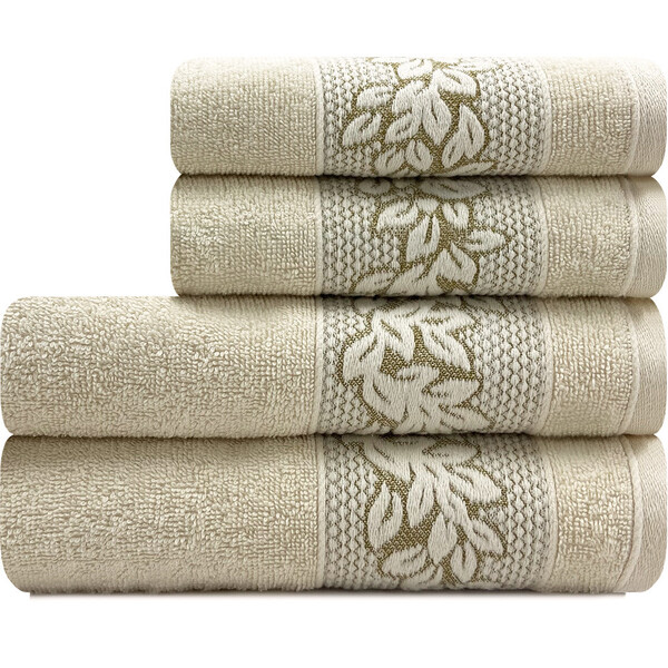 Toalhas De Banho E Rosto 100 Algodão Kit Com 4 Peças Karsten