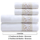 Toalhas De Banho E Rosto 100 Algodão Kit Com 4 Peças Karsten