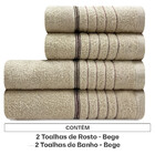 Toalhas de Banho e Rosto Karsten 100% Algodão com 4 Peças Bre