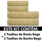 Toalhas De Banho E Rosto Loft Em Algodão Kit 4 Peças Lm Peter