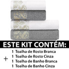 Toalhas De Banho E Rosto Viena Em Algodão Kit Com 4 Peças Lm