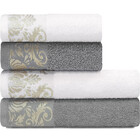 Toalhas De Banho E Rosto Viena Em Algodão Kit Com 4 Peças Lm