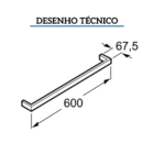 Toalheiro Barra 60cm Verso Roca