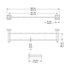 Toalheiro Barra Duplo Docol Square 641870 Grafite Escovado