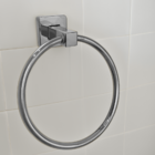 Toalheiro Cromado Porta Toalha De Rosto Redondo Metal Argola