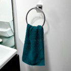 Toalheiro Cromado Porta Toalha De Rosto Redondo Metal Argola