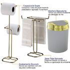 Toalheiro De Bancada Papeleira Dupla Dourada Lixeira Basculan