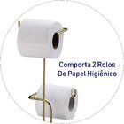 Toalheiro De Bancada Papeleira Dupla Dourada Lixeira Basculan