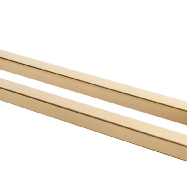 Toalheiro De Banho Banheiro Duplo 60cm Em Aço Inox Dourado Li