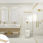 Toalheiro De Banho Banheiro Duplo 60cm Em Aço Inox Dourado Li