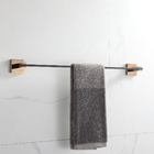 Toalheiro De Parede Preto Fosco C/ Rose Metal Suporte Toalha