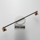 Toalheiro De Parede Preto Fosco C/ Rose Metal Suporte Toalha