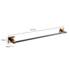 Toalheiro De Parede Preto Fosco C/ Rose Metal Suporte Toalha