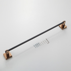 Toalheiro De Parede Preto Fosco C/ Rose Metal Suporte Toalha