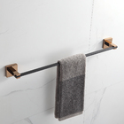 Toalheiro De Parede Preto Fosco C/ Rose Metal Suporte Toalha