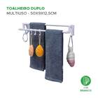 Toalheiro Duplo Com Ganchos Cozinha / Banheiro - Branco