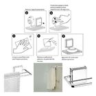 Toalheiro Duplo Fixação Por Adesivo De Parede Para Banheiro 4