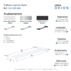 Toalheiro Duplo Para Banheiro Alto Brilho Orion Grego Metal 6