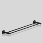 Toalheiro Duplo Para Banheiro Preto Fosco Atenas Grego Metal