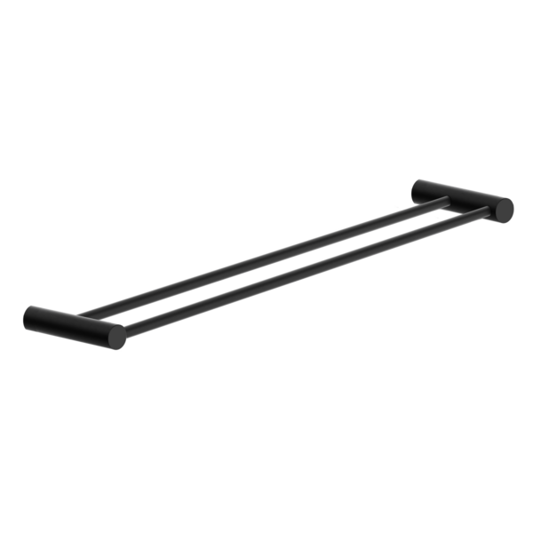 Toalheiro Duplo Para Banheiro Preto Fosco Orion Grego Metal 7