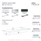 Toalheiro Duplo Para Banheiro Preto Fosco Troia Grego Metal 5