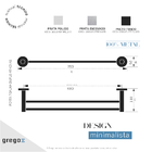 Toalheiro Duplo Preto De Rosto E Banho Linha Athenas 75cm