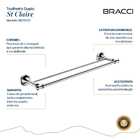 Toalheiro Duplo St. Claire Cromado