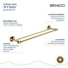 Toalheiro Duplo St. Claire Dourado