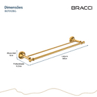 Toalheiro Duplo St. Claire Dourado Escovado