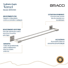 Toalheiro Duplo Vercci Aço Escovado