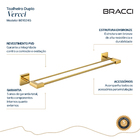 Toalheiro Duplo Vercci Dourado