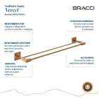 Toalheiro Duplo Vercci Rose Escovado