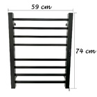 Toalheiro Elétrico Térmico Inox 304 Preto Fosco Timer Digital