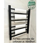 Toalheiro Elétrico Térmico Inox 304 Preto Fosco Timer Digital