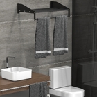 Toalheiro Hotel De Parede Porta Toalha Banho Preto U.tallin