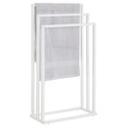 Toalheiro Metal Porta Toalha Banheiro Barra Tripla Kuno Branco