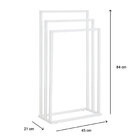 Toalheiro Metal Porta Toalha Banheiro Barra Tripla Kuno Branco