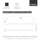 Toalheiro Para Banheiro Alto Brilho Troia Grego Metal 30cm