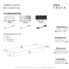 Toalheiro Para Banheiro Preto Fosco Troia Grego Metal 30cm