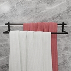 Toalheiro Parede Banheiro Porta Toalha Duplo 60cm Preto