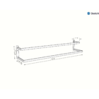 Toalheiro Parede Banheiro Porta Toalha Duplo 60cm Preto
