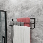 Toalheiro Parede Banheiro Porta Toalha Triplo 60cm Preto